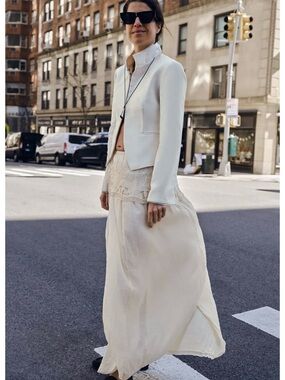 Zara Cream Structured Blazer Jacket